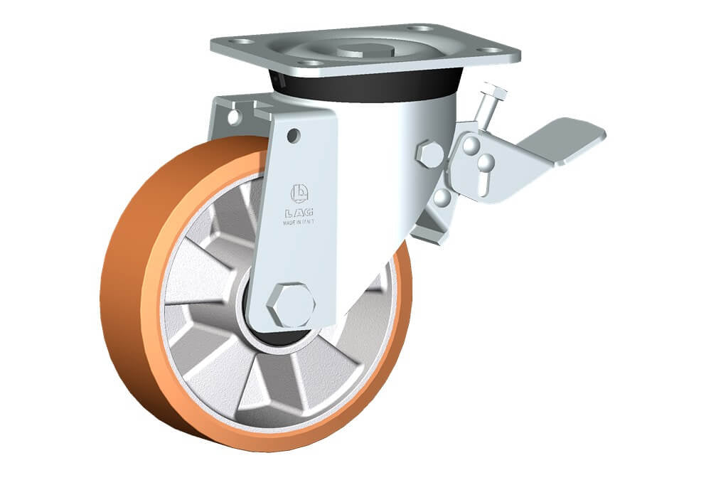 WHEEL T 160X50/60 BB SWIVEL FORK M40 + BRAKE