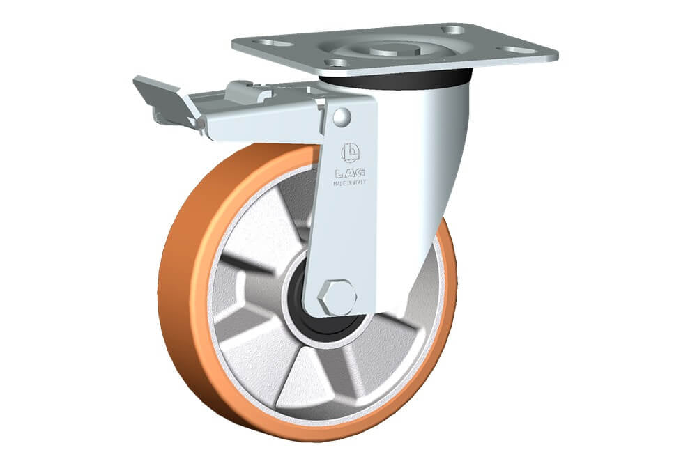 WHEEL T 150X40/50 RB SWIVEL FORK M40 + BRAKE