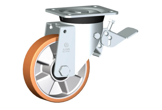 WHEEL T 150X40/50 RB SWIVEL FORK M40/60 + BRAKE