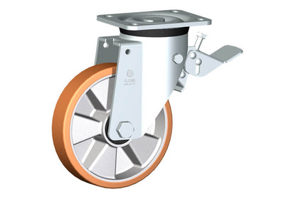 WHEEL T 175X40/50 BB SWIVEL FORK P60/60 + BRAKE