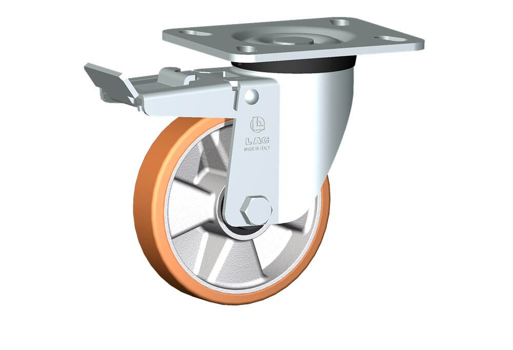 WHEEL T 125X30/40 RB SWIVEL P60/50+BRAKE