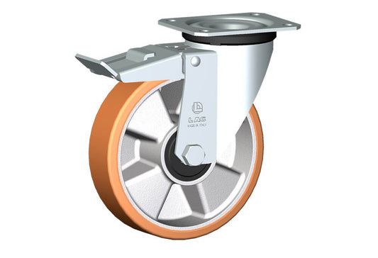 WHEEL T 150X40/50 RB SWIVEL FORK M22L + BRAKE