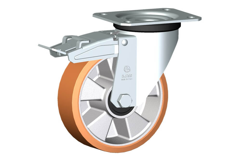 WHEEL T 160X50/60 RB SWIVEL FORK M22/60 + BRAKE