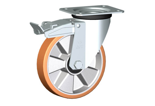 WHEEL T 175X40/50 RB SWIVEL FORK M22 + BRAKE