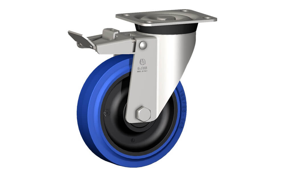 WHEEL LB 180X50/60 INOX BB SWIVEL X40 + BRAKE