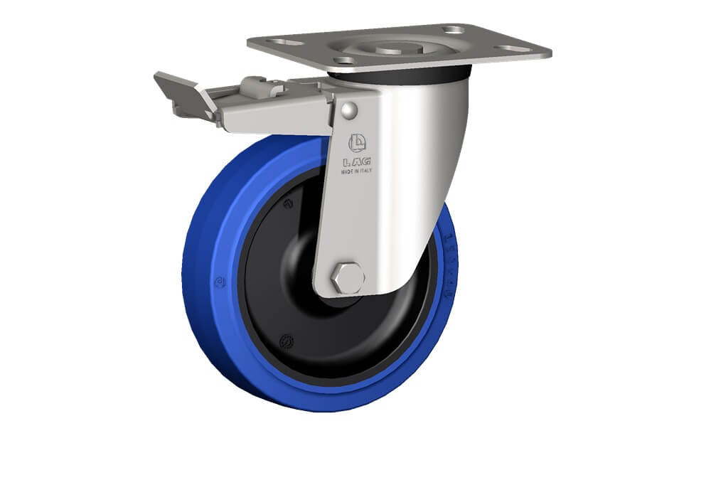 WHEEL LB 150X40/50 PLAIN BORE SWIVEL FORK X40 + BRAKE