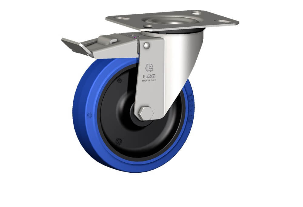 WHEEL LB 150X40/50 PB INOX SWIVEL FORK X20 + BRAKE