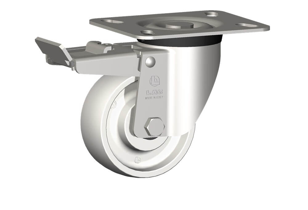WHEEL P 100X40/40 INOX RB SWIVEL X40/50 + BRAKE