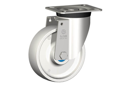 WHEEL P 125X40/50 INOX ROLLER BRGS. INOX SWIVEL FORK X40L