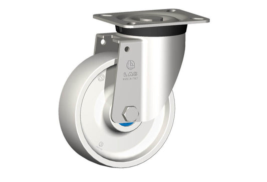WHEEL P 125X40/50 INOX ROLLER BRGS. INOX SWIVEL FORK X40L