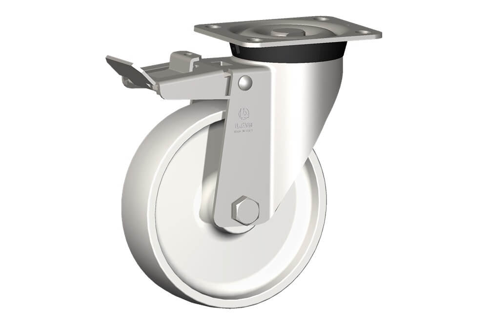 WHEEL P 175X50/60 PL.BORE INOX SWL X40 +BRAKE