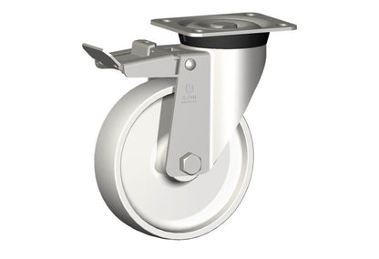 WHEEL P 175X50/60 PL.BORE INOX SWL X40 +BRAKE