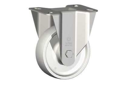 WHEEL P 125X40/50 INOX ROLLER BRGS. AND FIXED FORK X40