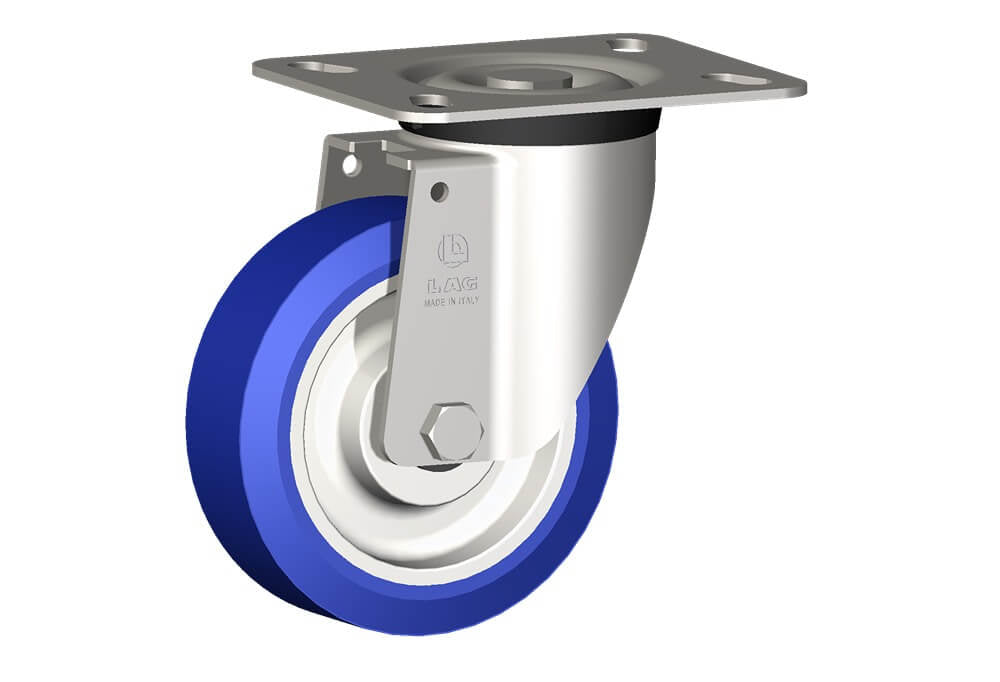WHEEL AS 125X40/40 INOX ROLLER BEARINGS INOX SWIVEL X40/50 FORK
