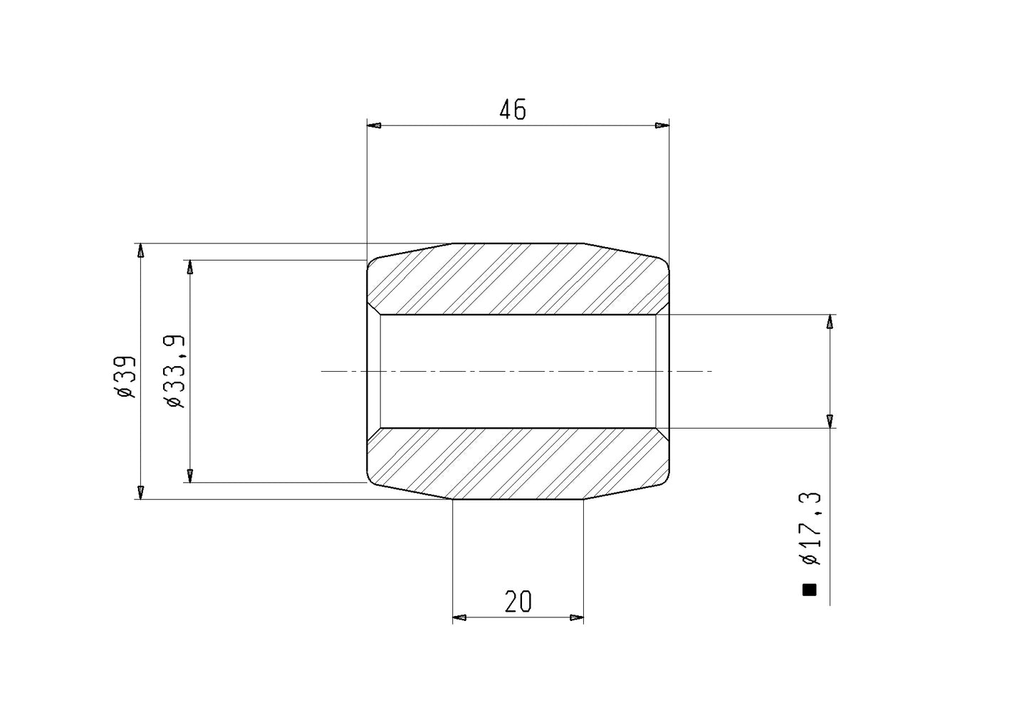 ROLLER P 39X46 BORE 17