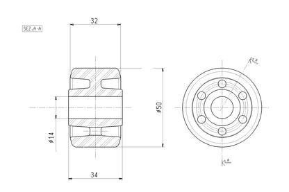 ROLLER P 50X32/34 BORE 14