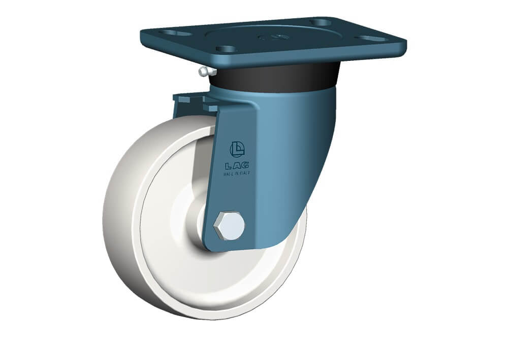 WHEEL P 125X40/50 PLAIN BORE SWIVEL FORKE70