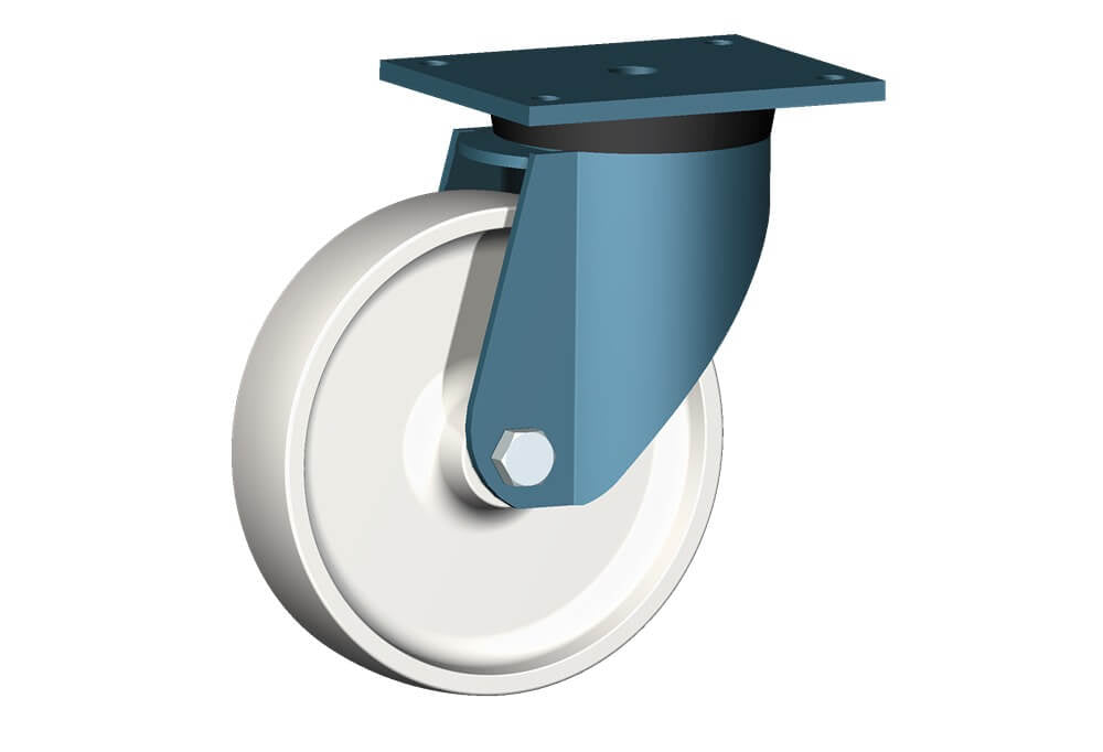 WHEEL P 250X60/74 PLAIN BORE SWIVEL FORKE70