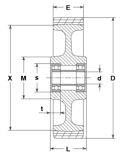 WHEEL AS 200X50/60 47X17P BB 25