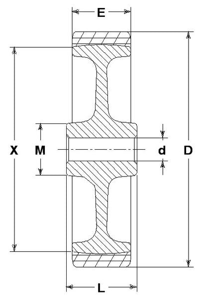 WHEEL A 275X60/74 PLAIN BORE 25