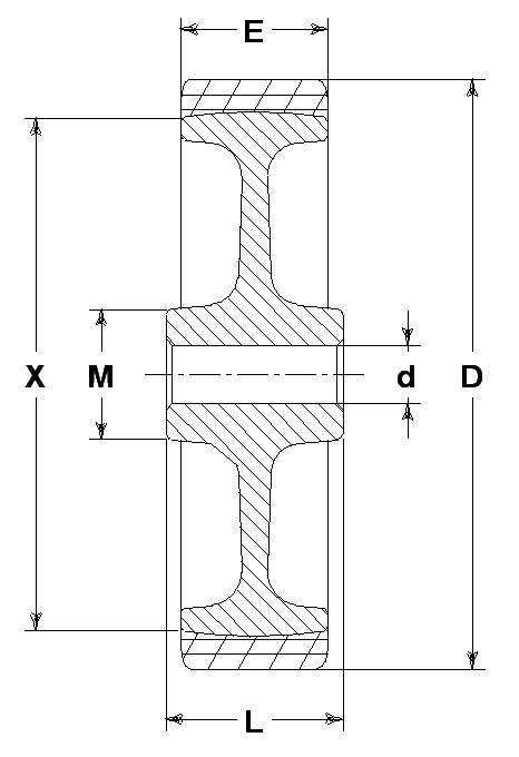 WHEEL A 225X50/60 PLAIN BORE 25