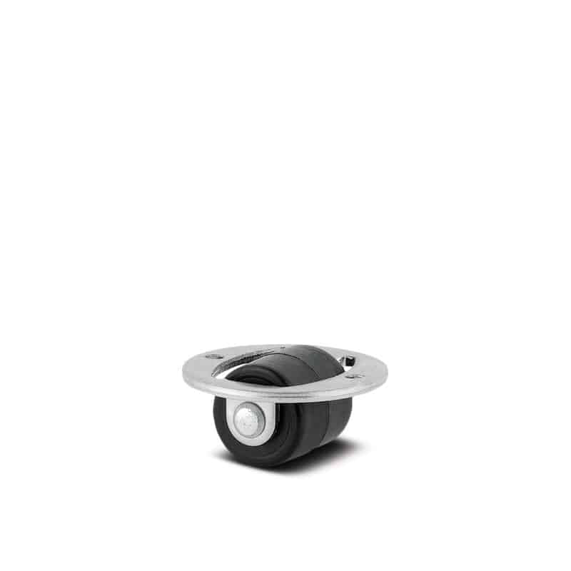 1298UOI014P80 Compacta 14mm Fixed Plate Black Polypropylene Castor - 14kg Capacity