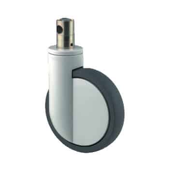 Integral Single Wheel 150mm Swivel Central Total Lock & Directional Lock (Stem With Cam Hole For Profile Bar) Polyurethane Tread Castor - 150kg Capacity