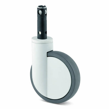 Tente Integral Single Wheel 125mm Swivel Central Total Lock (Stem With Cam Hole For Profile Bar) Polyurethane Tread Castor - 150kg Capacity