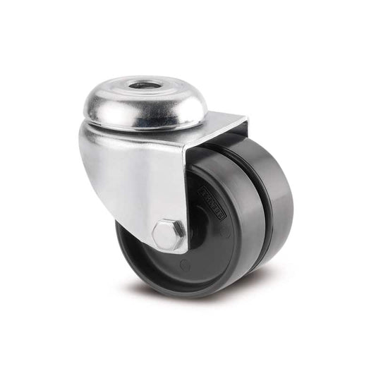 2970UOO050P3011 Agila Twin Wheel 50mm Swivel 11mm Bolt Hole Dark Grey Polyamide Castor - 70kg Capacity