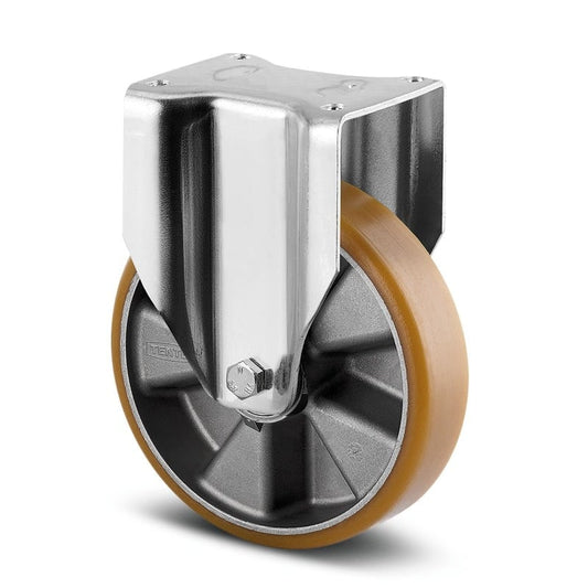 3648 ITP125P63-C Delta 125mm Fixed Plate Polyurethane on Aluminium Castor - 500kg Capacity