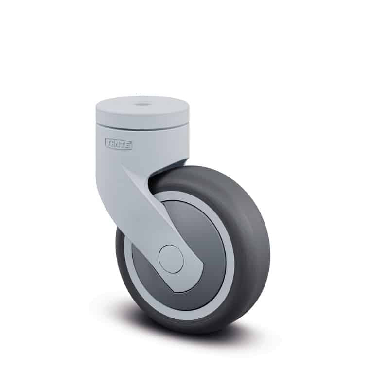5220PJP075L51-G Levina Light 75mm Swivel Blind Hole Grey Thermoplastic Rubber Castor - 75kg Capacity