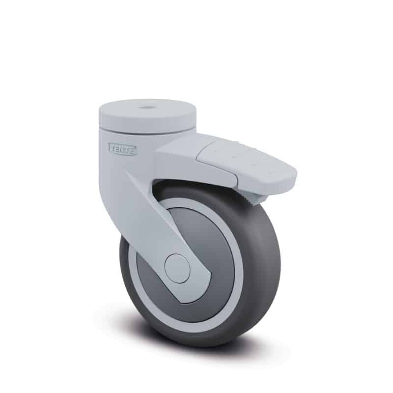 5225PJP075L51-G Levina Light 75mm Swivel Brake Blind Hole Grey Thermoplastic Rubber Castor - 75kg Capacity