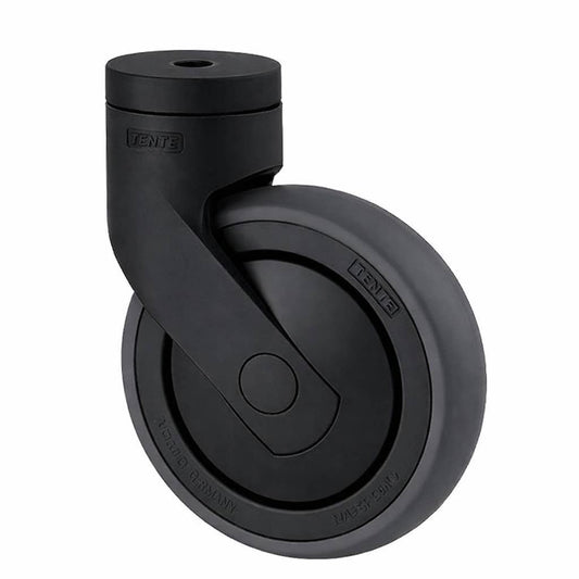 Levina 100mm Swivel Bolt Hole Black Synthetic Thermoplastic Rubber Castor - 100kg Capacity