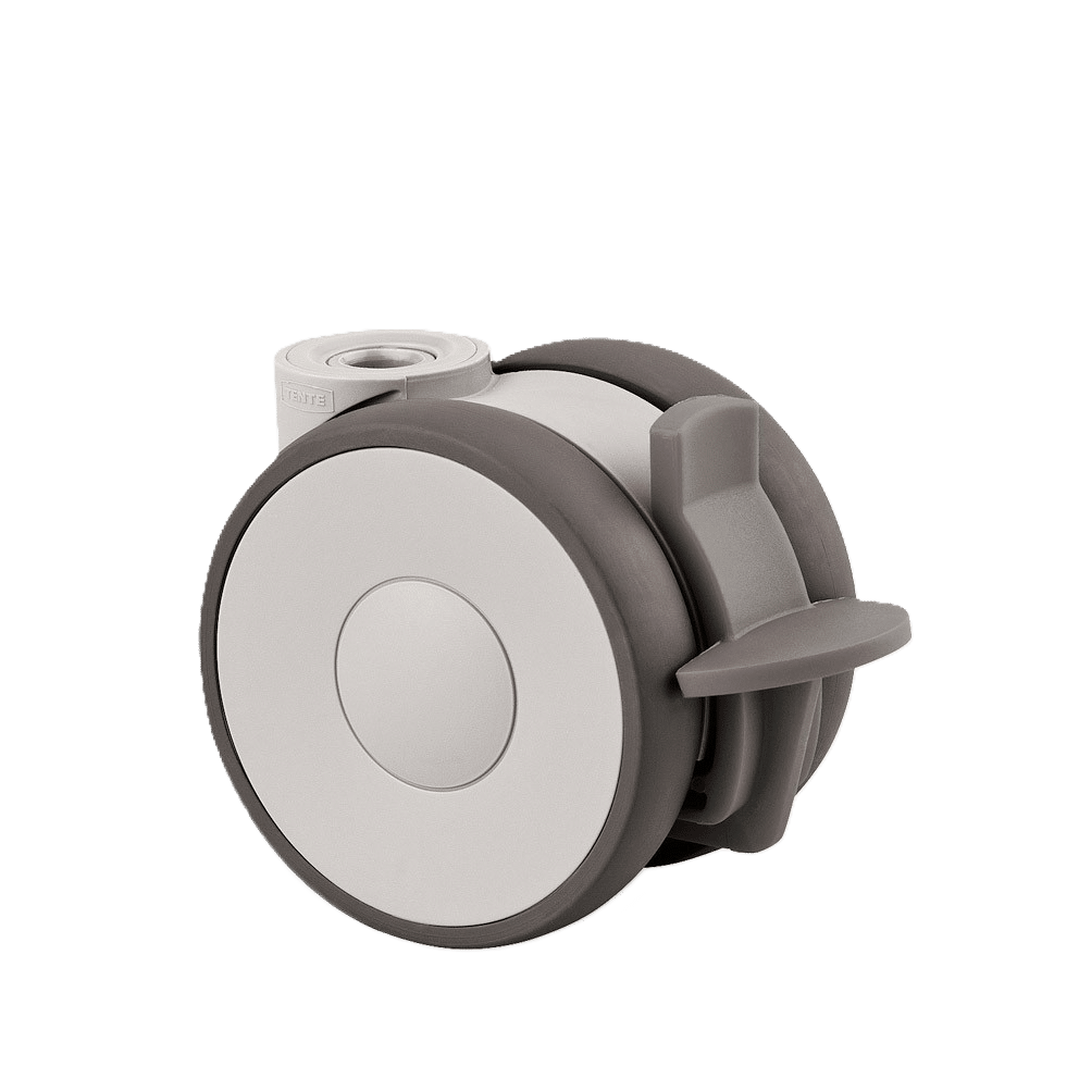 5925UAP075W-GK Linea 75mm Swivel Brake Blind Hole White Polyurethane Castor - 100kg Capacity