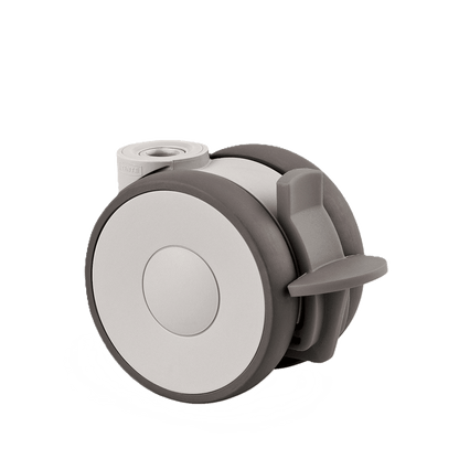 5925UAP075W-GK Linea 75mm Swivel Brake Blind Hole White Polyurethane Castor - 100kg Capacity