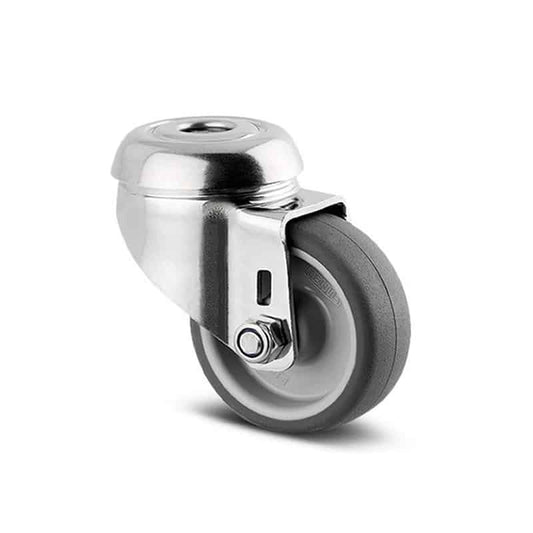 7470PJO050P3011 Agila 50mm Stainless Steel Swivel 11mm Bolt Hole Grey Thermoplastic Rubber Castor - 40kg Capacity