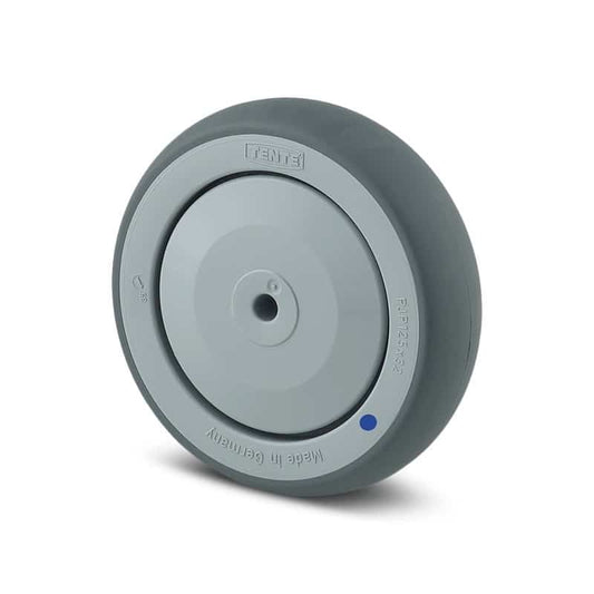 PJC100 Supratech 100x32mm 8mm Axle Stainless Steel Bearing Grey Thermoplastic Rubber Wheel - 100kg Capacity