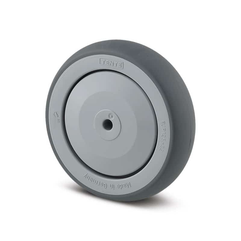 PJP150 Supratech 150x32mm 8mm Axle Grey Thermoplastic Rubber Wheel - 100kg Capacity