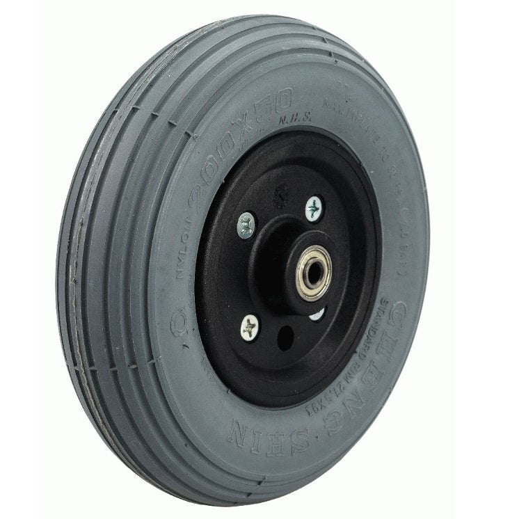 PRI-FA2RIB200-50P08-G Primo 200 x 50mm Grey Rib Rubber Foam Filled Wheelchair Wheel