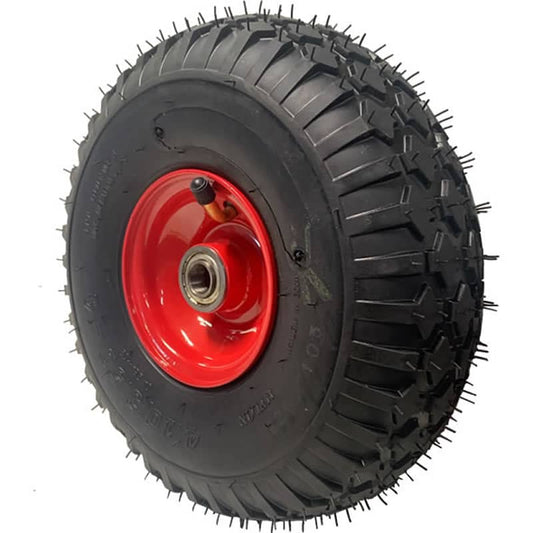PW-350X4 20 Pneumatic 350x4 20mm Axle Black Rubber Wheel - 180kg Capacity