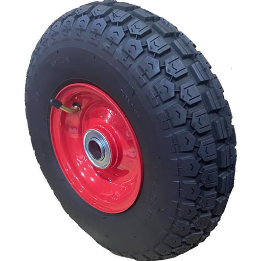 PW-350X6 25.4 Pneumatic 350x6 1" Axle Black Rubber Wheel - 180kg Capacity