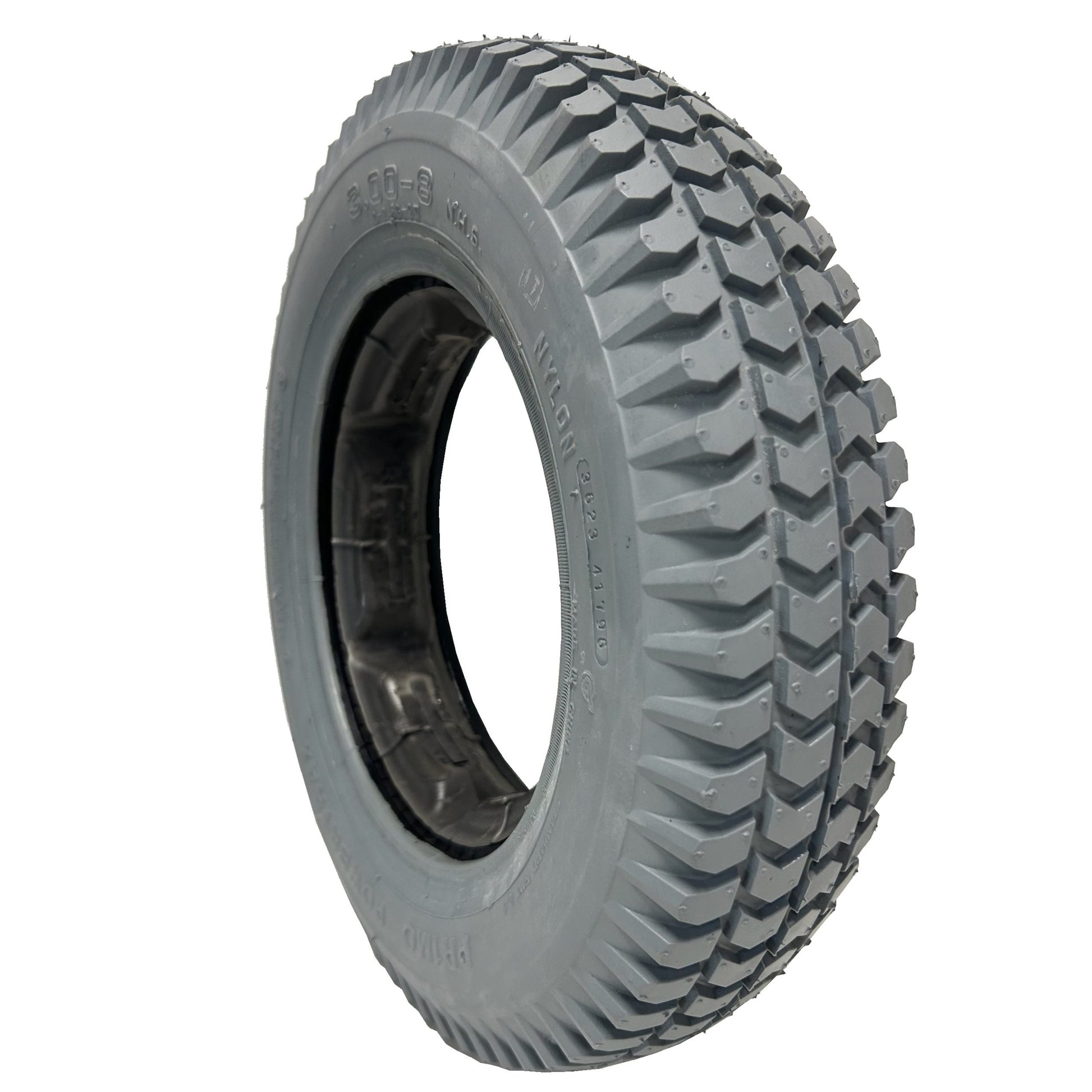 PRI-3.00-8-FF-TRAX-G-C55 Primo C248G Power Trax 3.00-8 Grey Castellated Foam Filled Tyre