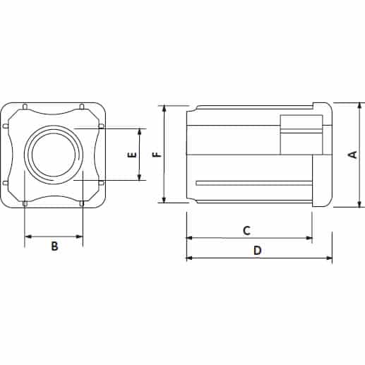 Square Threaded Tube End Drawing