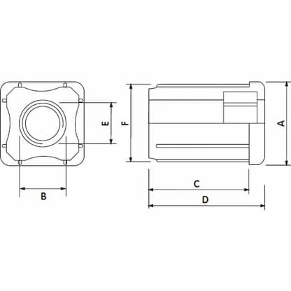 Square Threaded Tube End Drawing