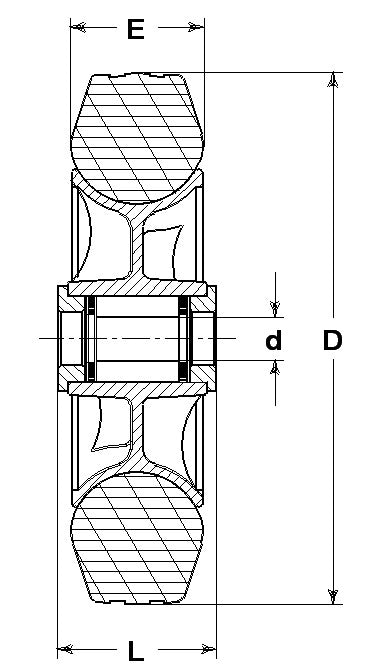WHEEL D 80X25/40 ROLLER BEARING 12