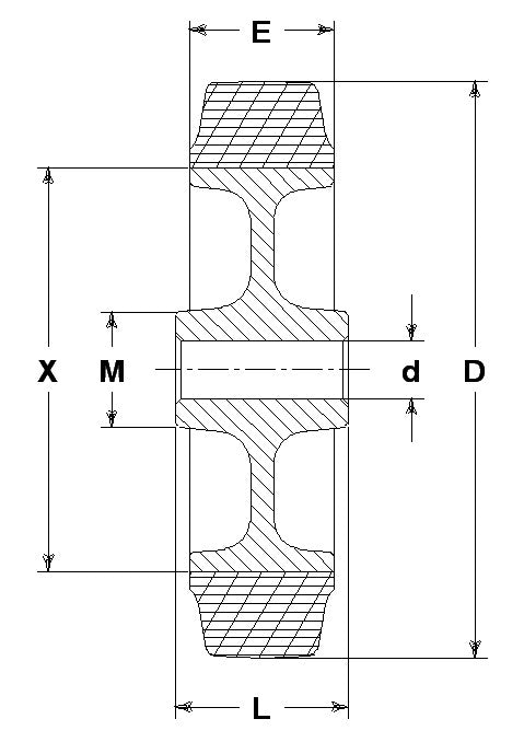 WHEEL LB 100X40/40 PLAIN BORE 15