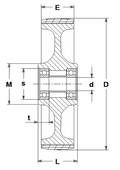 WHEEL N 200X50/60 47X16 BALL BEARING 20
