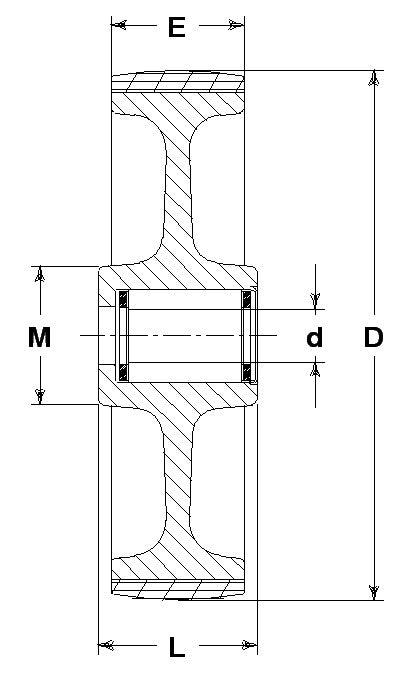 WHEEL N 200X50/60 ROLLER BEARING 20