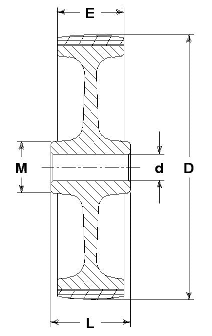 WHEEL N80X25/40 PLAIN BORE 12