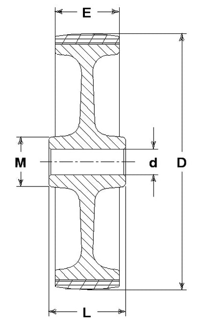 WHEEL N80X25/40 PLAIN BORE 12